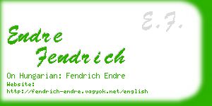 endre fendrich business card